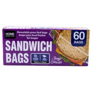 Sandwich Bags 16cm x 15cm 60pk