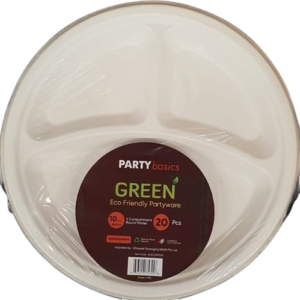 10" 3 Comp Round Plate 20 Pcs x 20 Pks