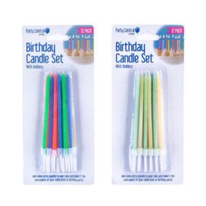 Birthday Candles in Holders Set