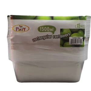 1500ml Rect Containers W Lids