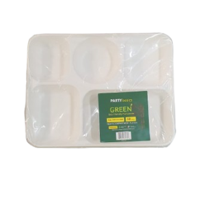 New 5 Compartment Plate (50 Pcs x 4 Pks)